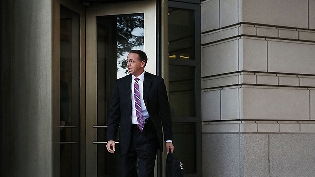 US Attorney for the State of Maryland, Rod J. Rosenstein, leaves the US District Court in Washington, DC. (Mark Wilson/Getty Images)