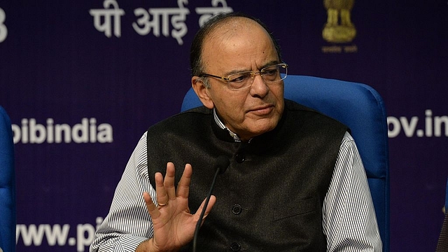 Jaitley speaks during a press conference in New Delhi. (PRAKASH SINGH/AFP/GettyImages)