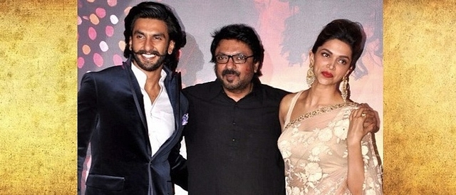 Ranveer Singh, Sanhay Bhansali and Deepika Padukone (Bollywood Hungama/Wikimedia Commons)&nbsp;