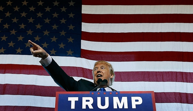 Trump speaks as he meets with county 
sheriffs. (Andrew Harrer/Getty Images)

