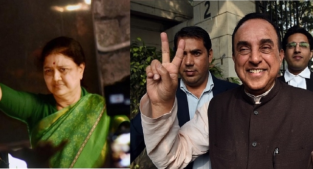 Dr Swamy and Sasikala (edited image, photo credit: Getty)