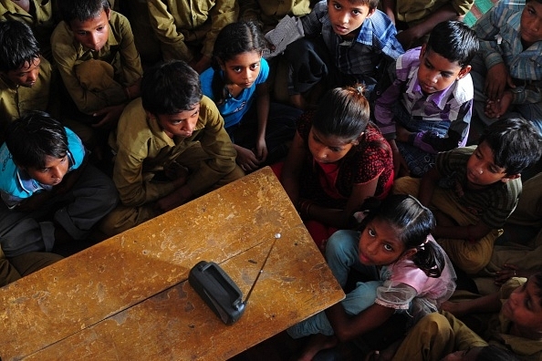 Children at a school in Allahabad