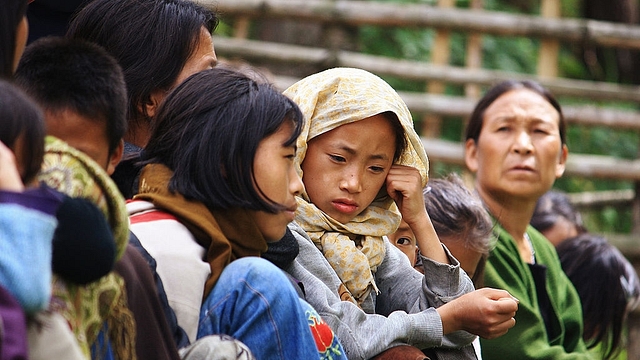 

Tribal Naga women at a relief camp near Kohima. (STR/AFP/GettyImages)