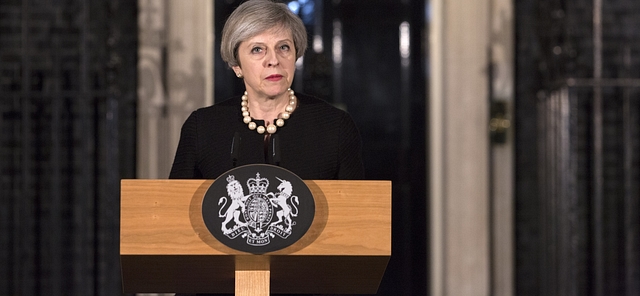 “We are not afraid,” said British Prime Minister Theresa May in her address to the House of Commons. (Getty Images)