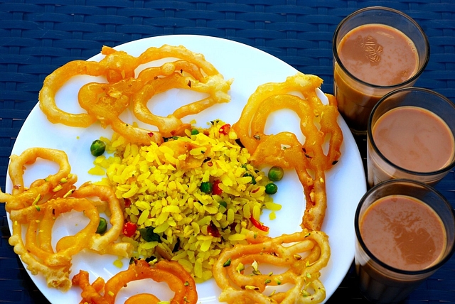 

<em>Poha and jalebi </em>