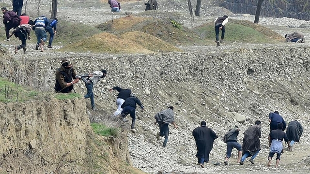 Militants in Budgam, Kashmir. (Photo credits: HT)