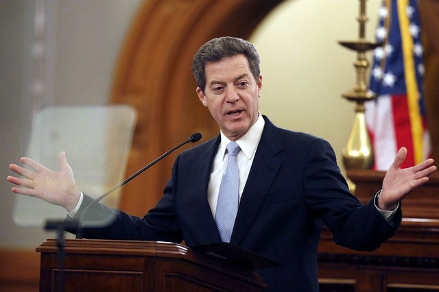 
Kansas Gov. Sam Brownback delivers his State of the State address.

