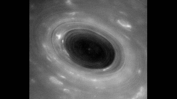 This unprocessed image shows features in Saturn’s atmosphere from closer than ever before. (NASA/JPL-Caltech/Space Science Institute)