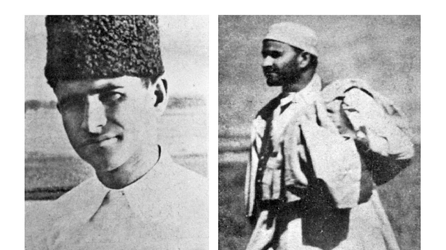 Left: Silver dressed like an Afghan while in Kabul during the war. Right:Silver in tribal dress—as he moved between India and Afghanistan.