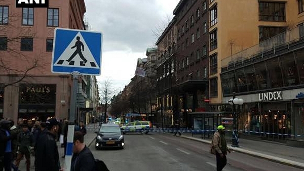 A lorry rammed into a department store in central Stockholm, Sweden, a few metres away from the Indian Embassy. (ANI)