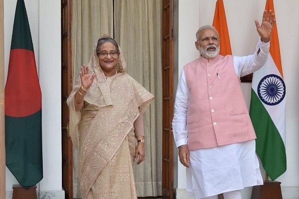 Prime Minister Narendra Modi with Bangladesh Prime Minister Sheikh Hasina in New Delhi. The two leaders are holding talks on strengthening India-Bangladesh relations. (PMO India)