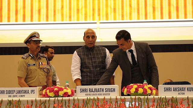 Rajnath Singh and Akshay Kumar at the launch