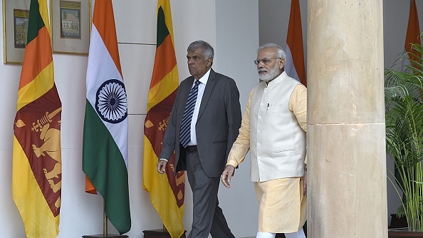 Sri Lankan Prime Minister Ranil Wickremesinghe with his Indian counterpart Narendra Modi (Arvind Yadav/Hindustan Times)