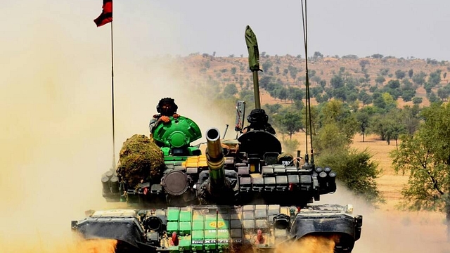 A tank participating in exercise ‘Thar Shakti’