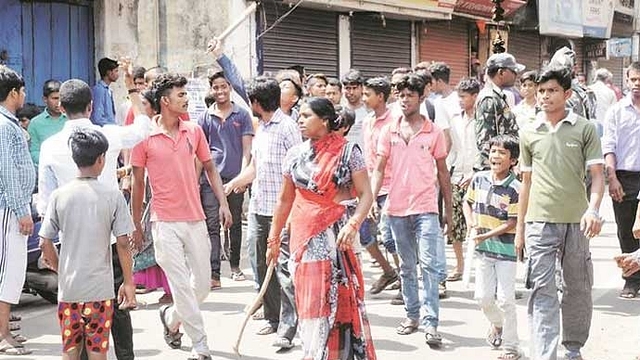 Locals protesting the lynchings in Jharkhand.&nbsp;