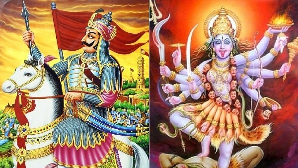 Pictures of Maharana Pratap (L) and Goddess Kali