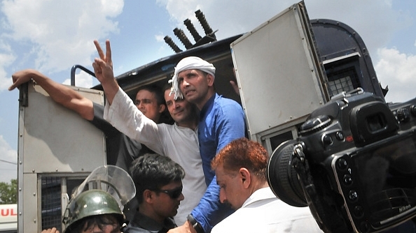 Congress vice-president Rahul Gandhi was detained on his way to Mandsaur on Thursday. He was released in the evening. (Mujeeb Faruqui/Hindustan Times via Getty Images)