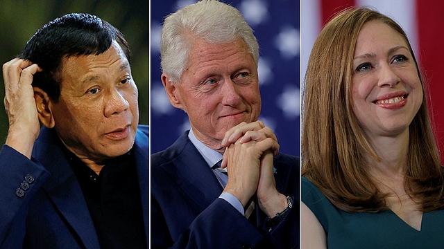 

Duterte, Bill and Chelsea Clinton.