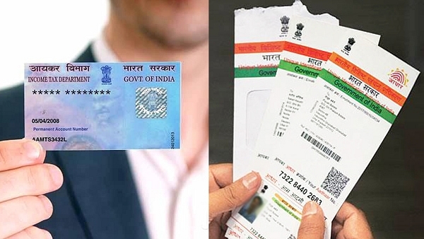 PAN Card (L) and Aadhaar Card (R)