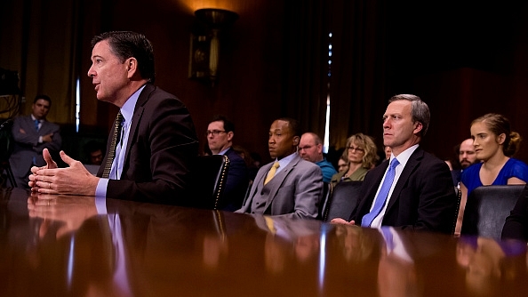 James Comey testifying before the Senate Judiciary Committee on Capitol Hill, 3 May 2017, in Washington, DC. (Eric Thayer/Getty Images)