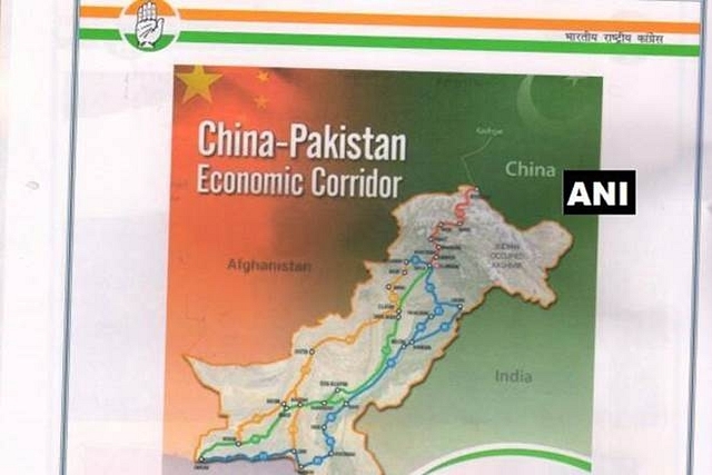 The Congress party booklet which shows J&amp;K
 as “Indian-Occupied Kashmir”.

