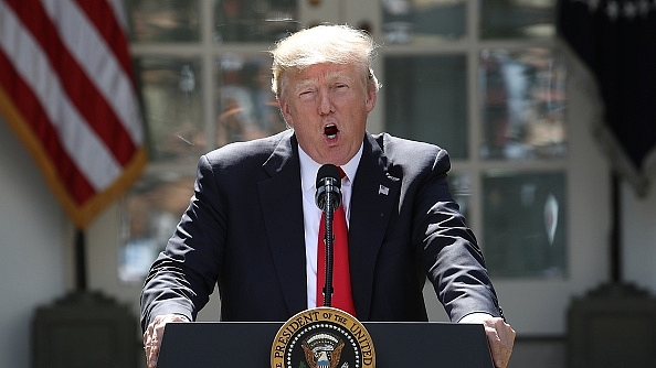 Trump announces his
decision for the US to pull out of the Paris climate agreement in the Rose
Garden at the White House. (Win McNamee/GettyImages)