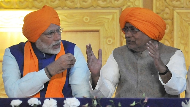 Prime Minister Narendra Modi with Bihar Chief Minister Nitish Kumar. (AP Dube/Hindustan Times via GettyImages)