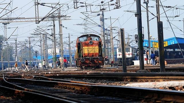 Railway train engines on the tracks at New Delhi Station  (Ramesh Pathania/Mint via Getty Images)