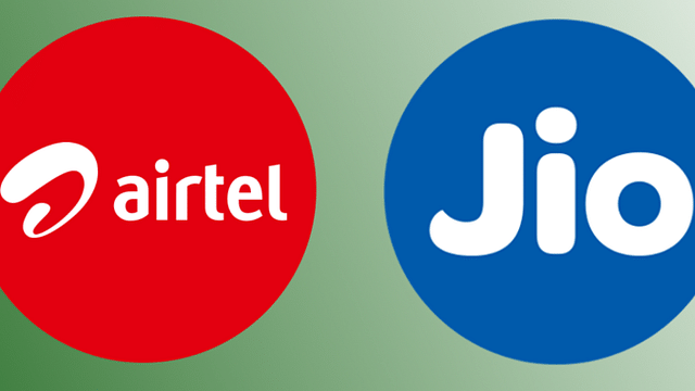 Logos of Airtel and Jio