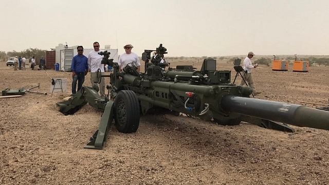 M777 Howitzers being tested in Pokhran. (Manish Prasad/Twitter)