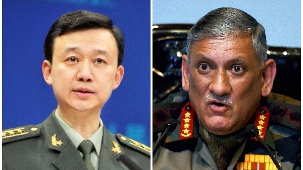 

People’s Liberation Army spokesman Col Wu Qian (L) and Chief of Armed Staff Bipin Rawat