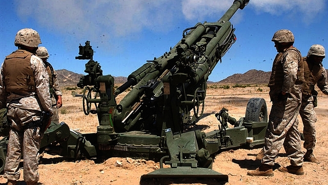 The ultra-light Howitzer M-777 guns.