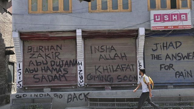 Terror slogans in Kashmir (Photo by Waseem Andrabi/Hindustan Times via Getty Images)&nbsp;