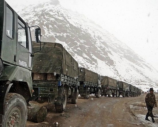 An Indian Army convoy. 