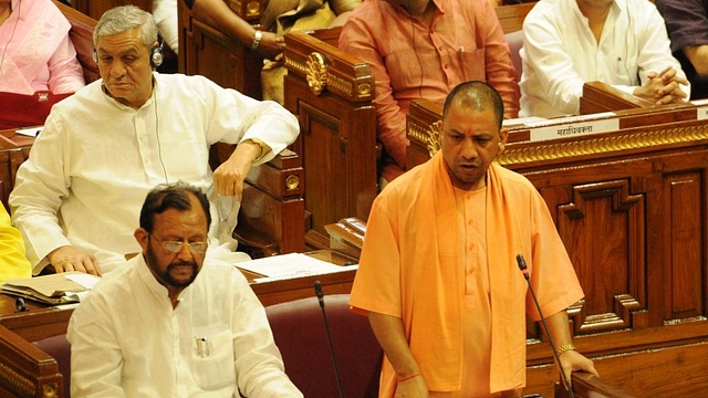 Yogi Adityanath presenting the budget (Subhankar Chakraborty/Hindustan Times via Getty Images)