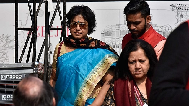 Taslima Nasreen at the Jaipur literature festival in 2017 (Saumya Khandelwal/Hindustan Times via Getty Images)&nbsp;