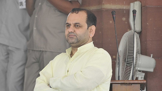 Maheish Girri after attending the monsoon session at Parliament House in New Delhi. (Sonu Mehta/Hindustan Times via GettyImages)&nbsp;