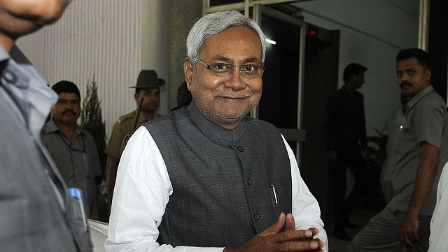 Nitish Kumar leaves Bihar Bhawan for a meeting with Prime Minister Narendra Modi  at South Block in New Delhi. (Sonu Mehta/Hindustan Times via GettyImages) &nbsp;