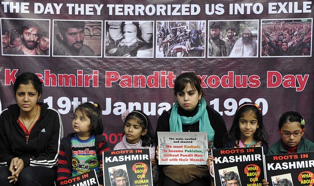 Kashmiri Pandits protesting their exile in 2014 (Sonu Mehta/Hindustan Times via Getty Images)