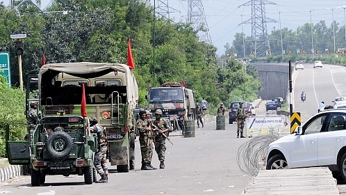 Army deployed after the clash between Dera followers and security force in Panchkula, Chandigarh, India. (Keshav Singh/Hindustan Times via GettyImages) &nbsp;