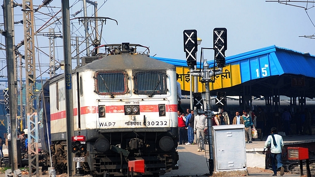 Railway train engines on the tracks at New Delhi Station on February 11, 2013 in New Delhi, India. (Ramesh Pathania/Mint via Getty Images)