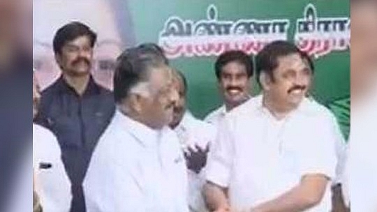 Tamil Nadu Chief Minister Edappadi K Palaniswami and former Chief Minister O Panneerselvam (Thanthi TV)