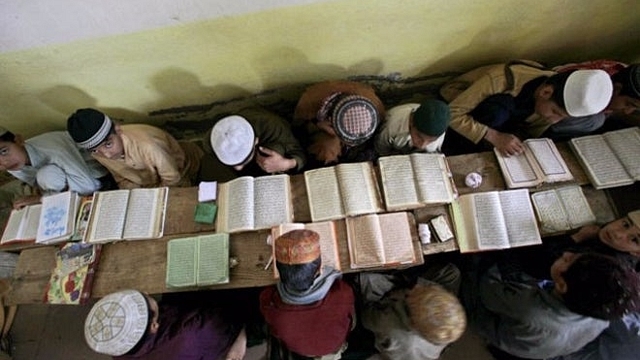 Students at a madrasa