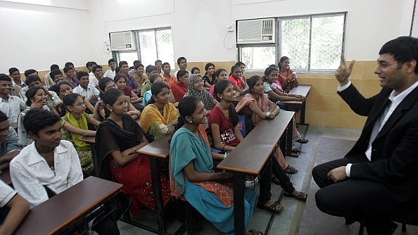 Classroom students at a college in Mumbai (Kunal Patil/Hindustan Times via Getty Images)