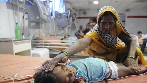 More than 60 children have reportedly died at the BRD Medical College Hospital and at least 30 deaths in two days. (Deepak Gupta/Hindustan Times via Getty Images)