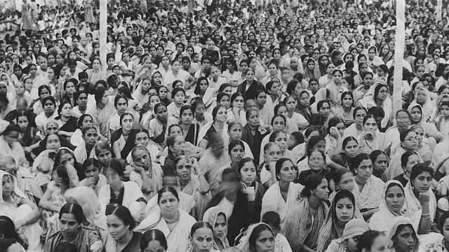 9th January 1947: A section of the huge congregation at the opening session of the 19th All-India Women’s Conference at Akola, Berar. (Keystone/Getty Images)