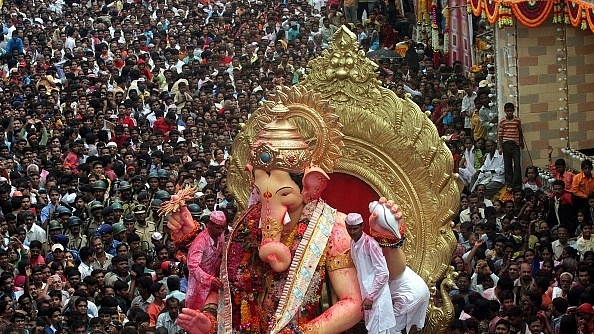 The Lal Baug cha Raja in Mumbai. (Kunal Patil/Hindustan Times via Getty Images)