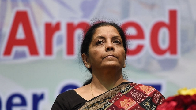 Defence Minister Nirmala Sitharaman speaks during an event at the Defence Research and Development Organisation in New Delhi. (MONEY SHARMA/AFP/GettyImages)