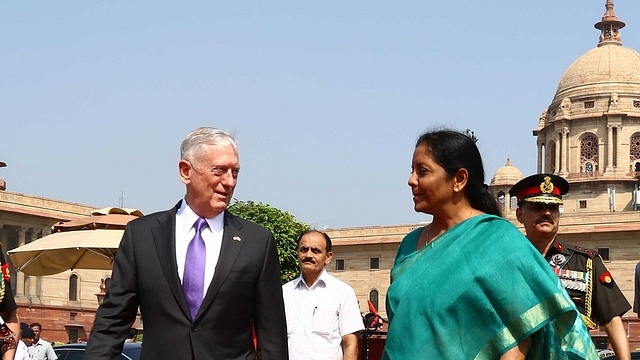 Jim Mattis and Nirmala Sitharaman (Ministry of Defence/Twitter)