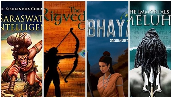 Covers of contemporary Indian books inspired by Hindu <i>kathas</i> and Puranas